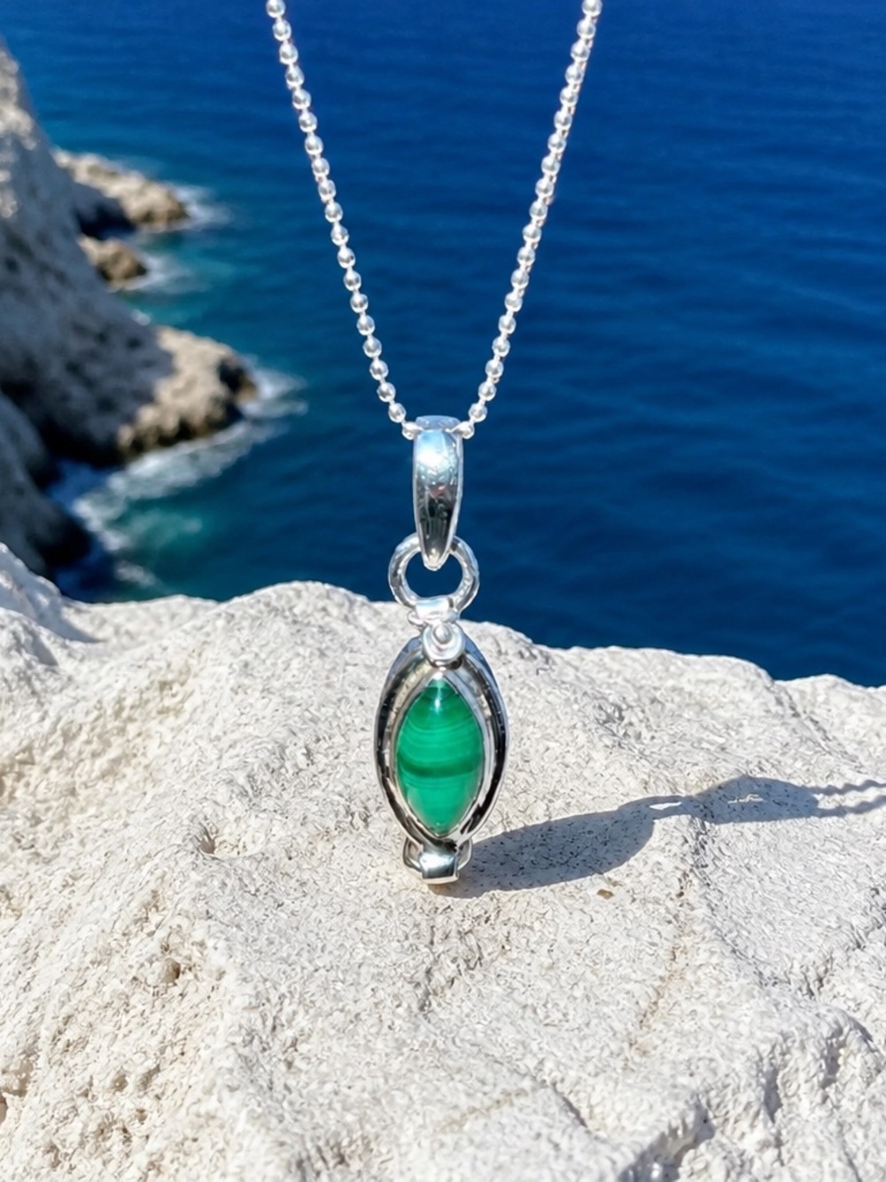 NEW! Malachite Poison Pendant Necklace